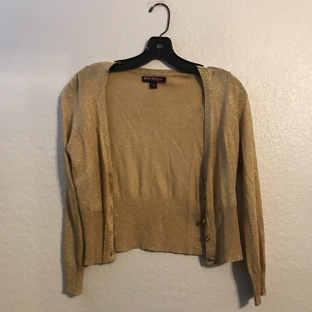 Betsey Johnson gold cardigan